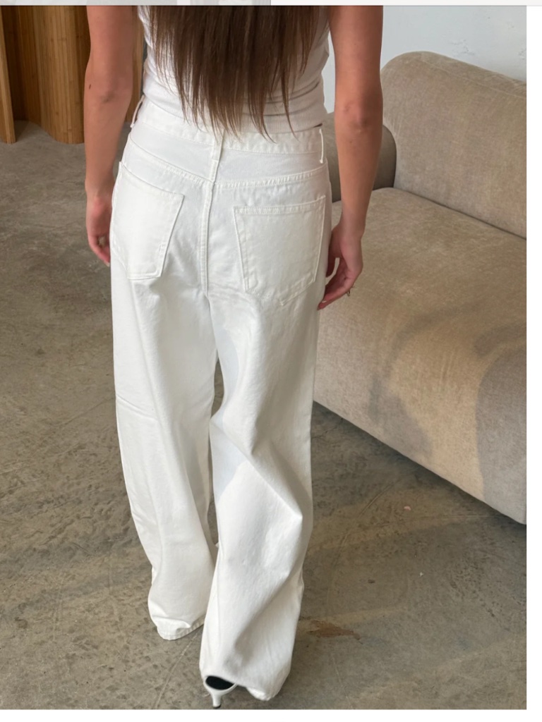 Dissh "Cameron" Off-White" Criss/Cross-High-Waist Straight-Leg Jeans Euc/Sz 29 — image 3 of 8